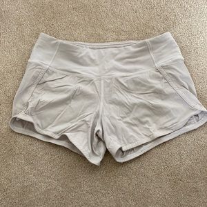 Gently used lululemon shorts. White. Size 4